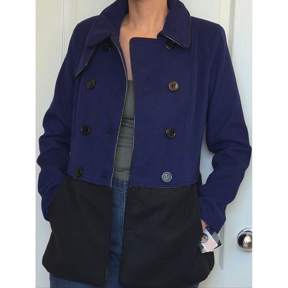 Steve Madden Color block Pea Coat Sz Medium